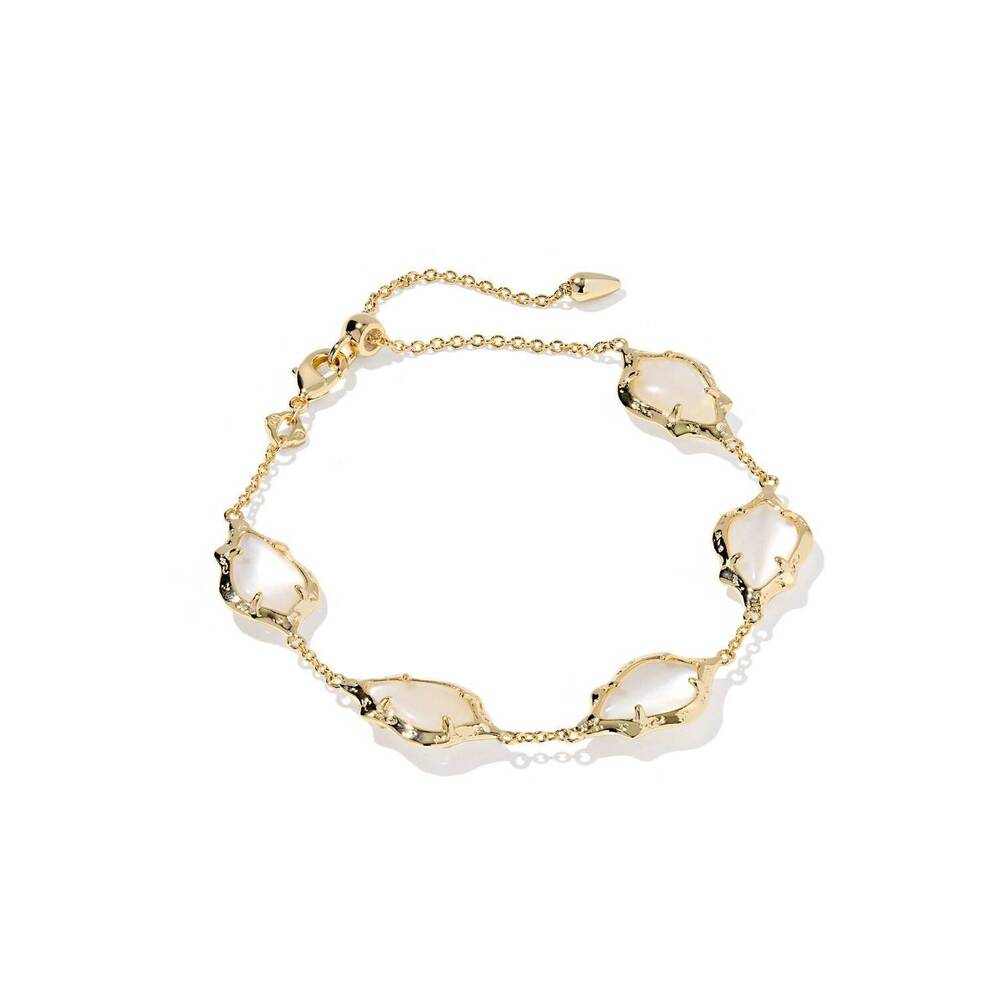 NEW KENDRA SCOTT women's adriana scallop frame delicate chain bracelet in gold n